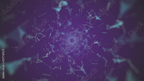 Flying through digital plexus data network tunnel