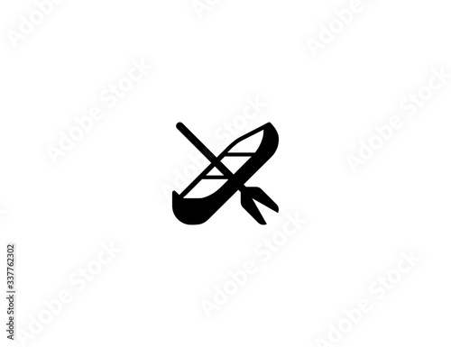 Canoe vector flat icon. Isolated canoe emoji illustration
