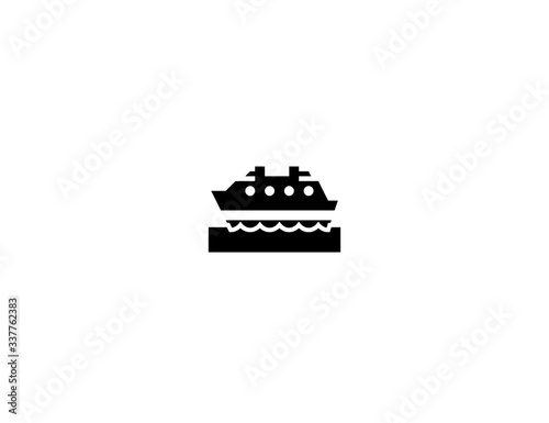 Ferry boat vector flat icon. Isolated passenger boat emoji illustration