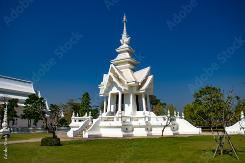 A beautiful view of white temple at Chiang Rai, Thailand.