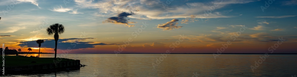 Sunset over Choctawhatchee Bay, Village of Baytowne Wharf, Sandestin, Florida

