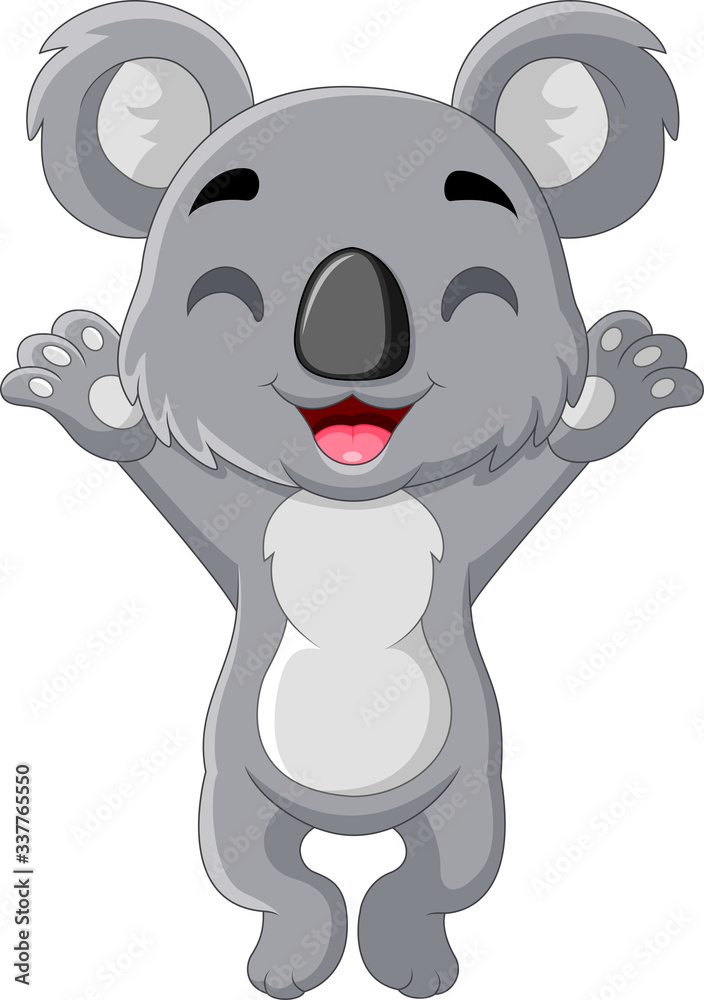 Fototapeta premium cartoon funny koala a standing