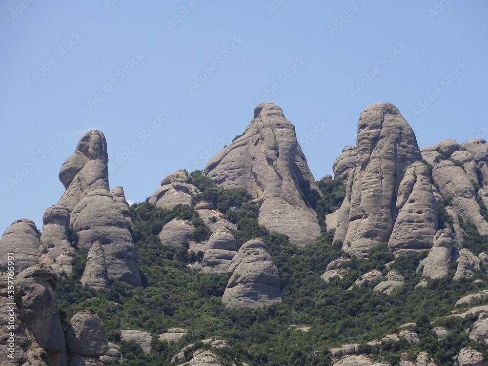Montserrat - monastery in the mountains in northern Spain