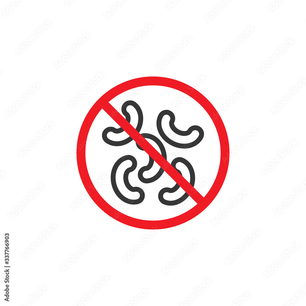 Stop Sign Of Virus, Bacteria, Germs and Microbe. Antibacterial and Antiviral Defense, Protection Infection. Vector Illustration. EPS 10 Stop Sign Of Virus, Bacteria, Germs and Microbe. Antibacterial and Antiviral Defense, Protection Infection. Vector Illustration. EPS 10