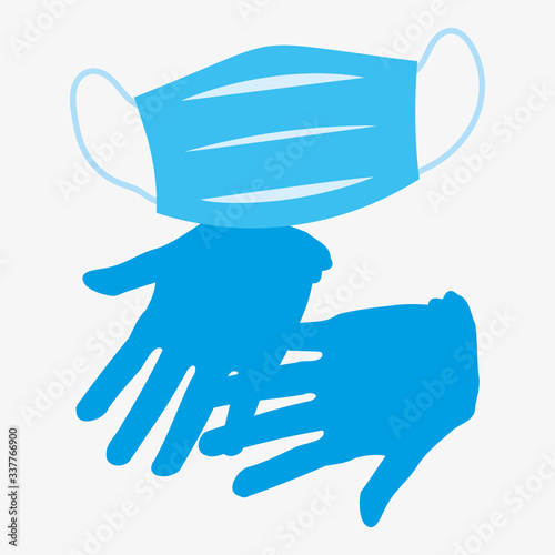 Vector illustration of safety gloves and medical mask.Graphics element.