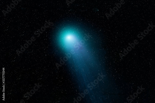 Comet in a dark space.Elements of this image were furnished by NASA.