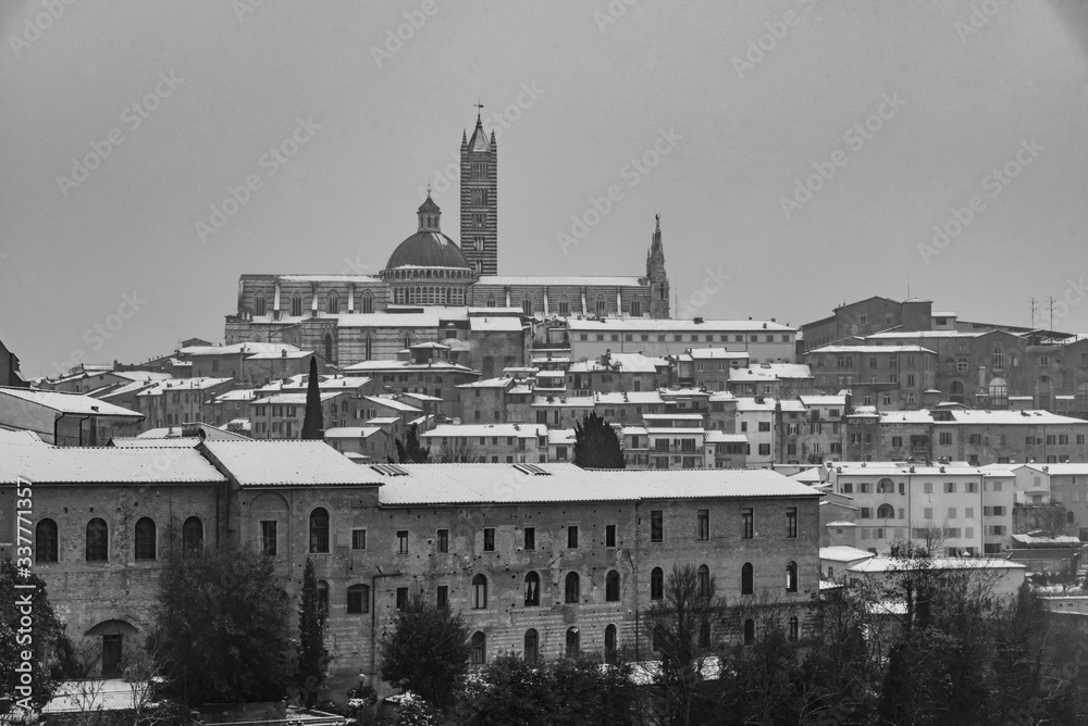 medieval architecture in Tuscany city of Siena