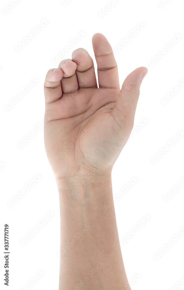 Man holding something Isolated white background and clipping poath. Man holding something Isolated white background and clipping poath.
