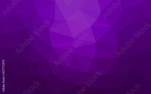 Dark Purple vector blurry triangle template. Triangular geometric sample with gradient. Elegant pattern for a brand book.