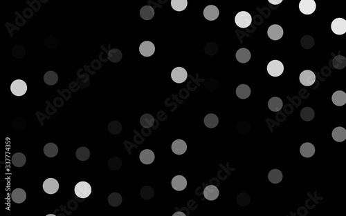 Dark Silver, Gray vector cover with spots. Blurred decorative design in abstract style with bubbles. Pattern for ads, booklets.