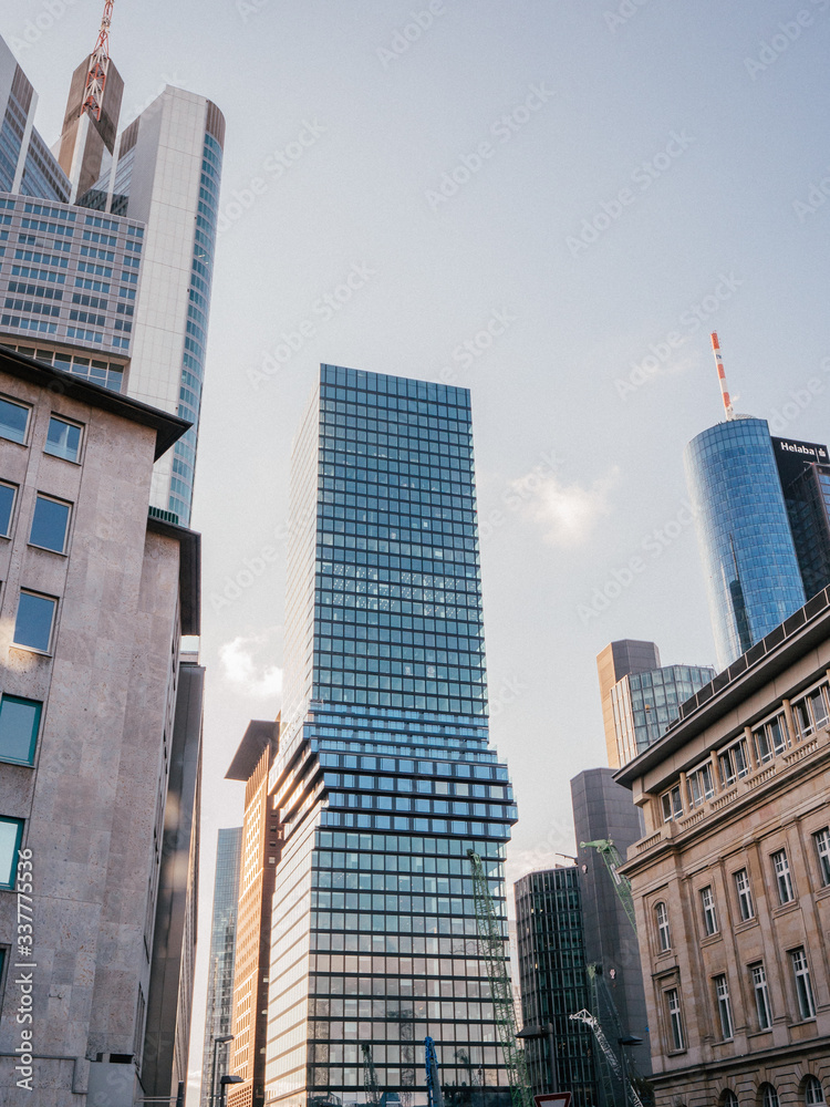 Several Skyscrapers in Downtown Frankfurt also called Mainhattan