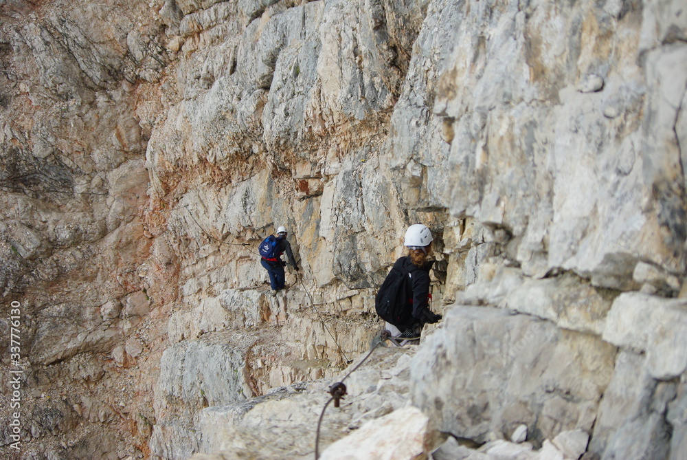 rock climber on the rock