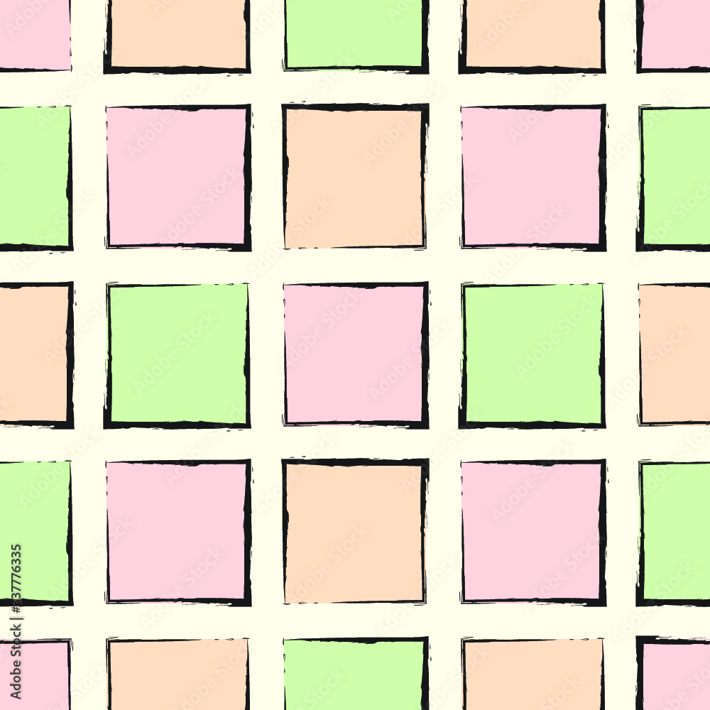 Square Tile Seamless Pattern in Pastel Colors Square Tile Seamless Pattern in Pastel Colors