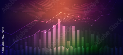 Candle stick graph chart of stock market investment trading, Bullish point, Bearish point. trend of graph vector design.