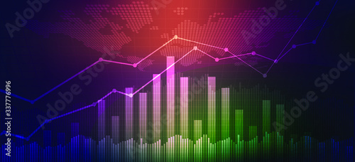 Candle stick graph chart of stock market investment trading, Bullish point, Bearish point. trend of graph vector design.