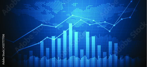 Candle stick graph chart of stock market investment trading, Bullish point, Bearish point. trend of graph vector design.