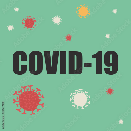 Covid-19 Coronavirus concept inscription typography design logo. dangerous virus vector illustration