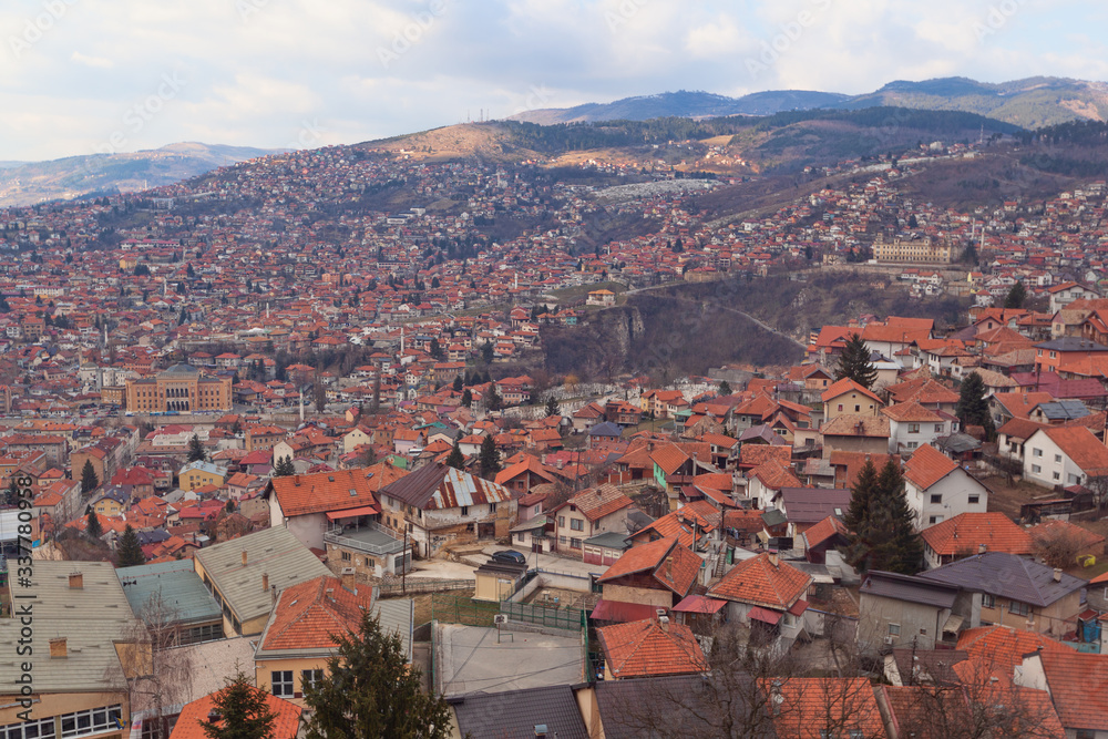 Sarajevo red rooftops, Bosnia and Herzegovina