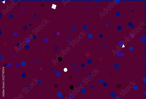 Light Blue, Red vector cover in polygonal style with circles.