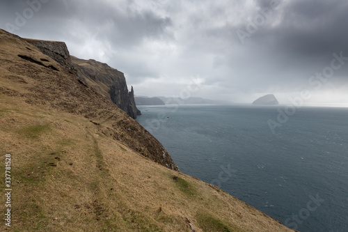 Stormy weather over the remote Faroe islands 
