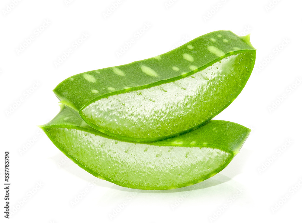 Fotografie Aloe vera sliced isolated on white background