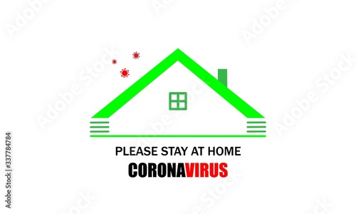 please stay at home icon, symbol icon, coronavirus coved-19, house icon.
