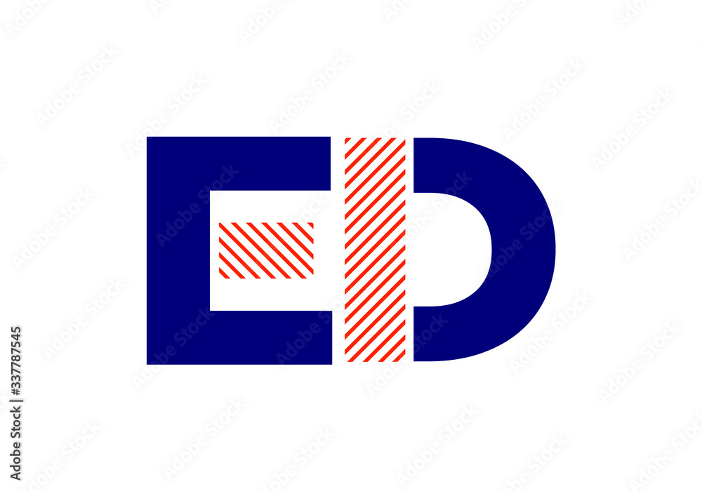 Naklejka premium E D Initial Letter Logo design vector template, Graphic Alphabet Symbol for Corporate Business Identity