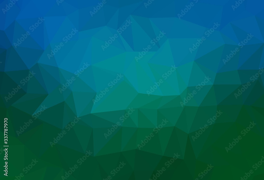 Light Blue, Green vector polygonal background.