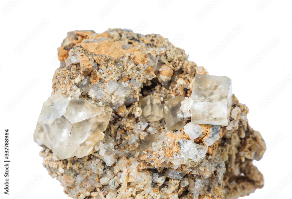 Crystals of optical fluorite on a matrix Crystals of optical fluorite on a matrix