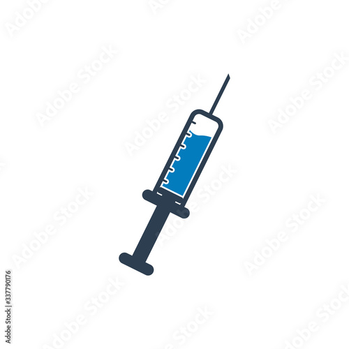Medical Injection Syringe Icon. Editable Vector EPS Symbol Illustration.
