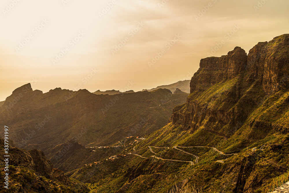 Masca, the most beautiful village on Tenerife at sunset