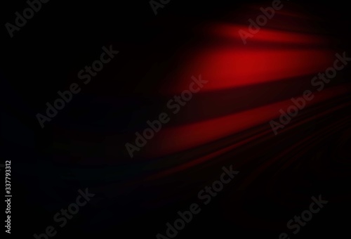 Dark Red vector pattern with lines, ovals.