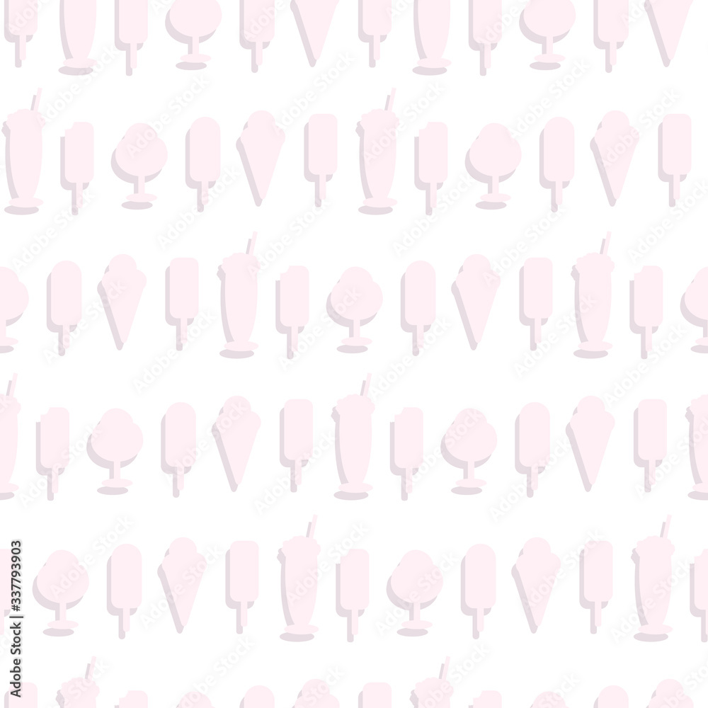 Ice creams pale pink vector seamless pattern