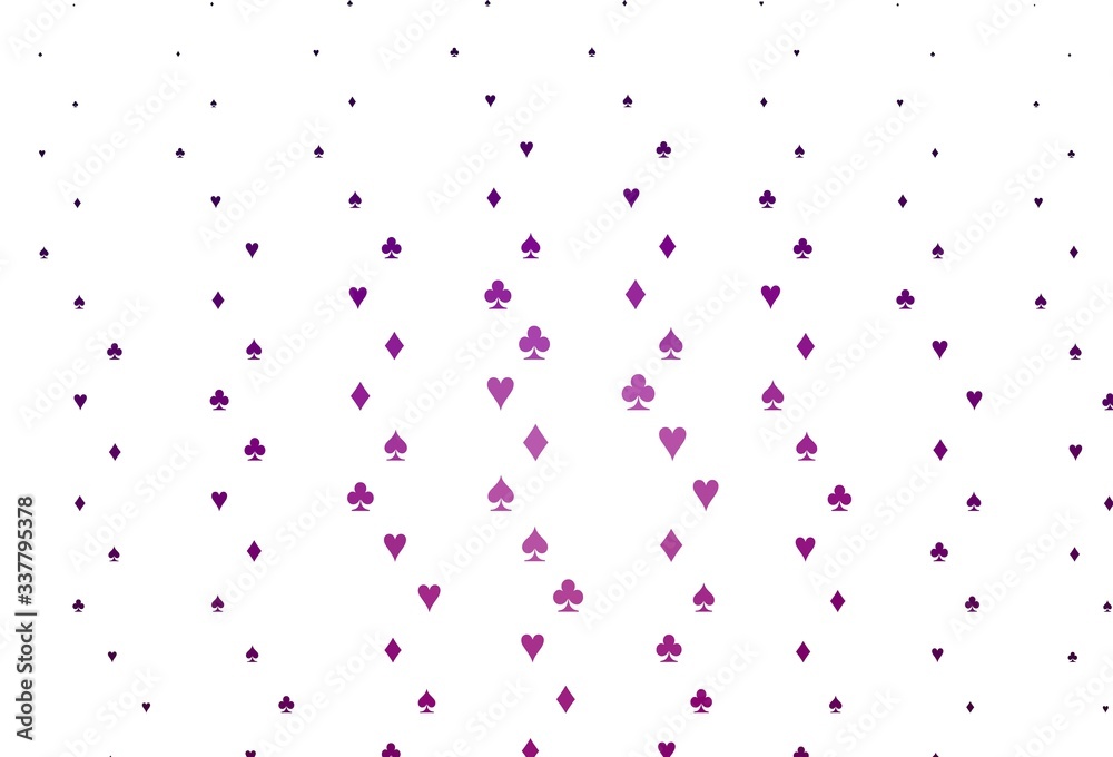 Light Purple vector pattern with symbol of cards.