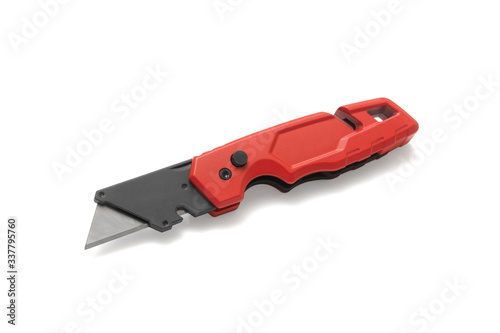 Construction knife isolated on a white background. Wire stripper knife