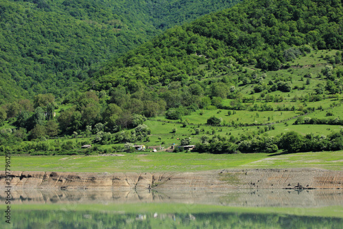 Georgia. Beautiful banks of the Zhinvali reservoir.