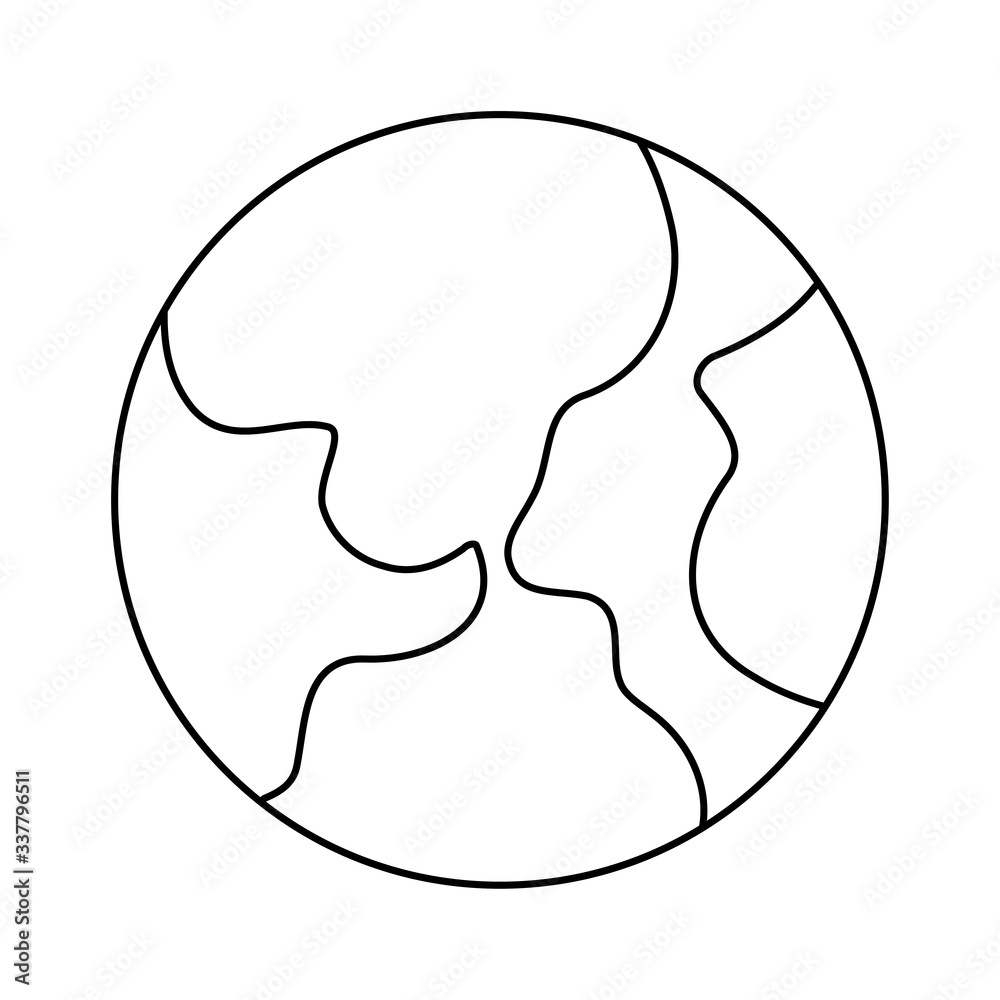 Fototapeta premium planet earth , line style icon