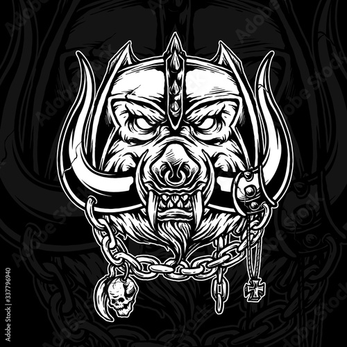 vector of boar with armor