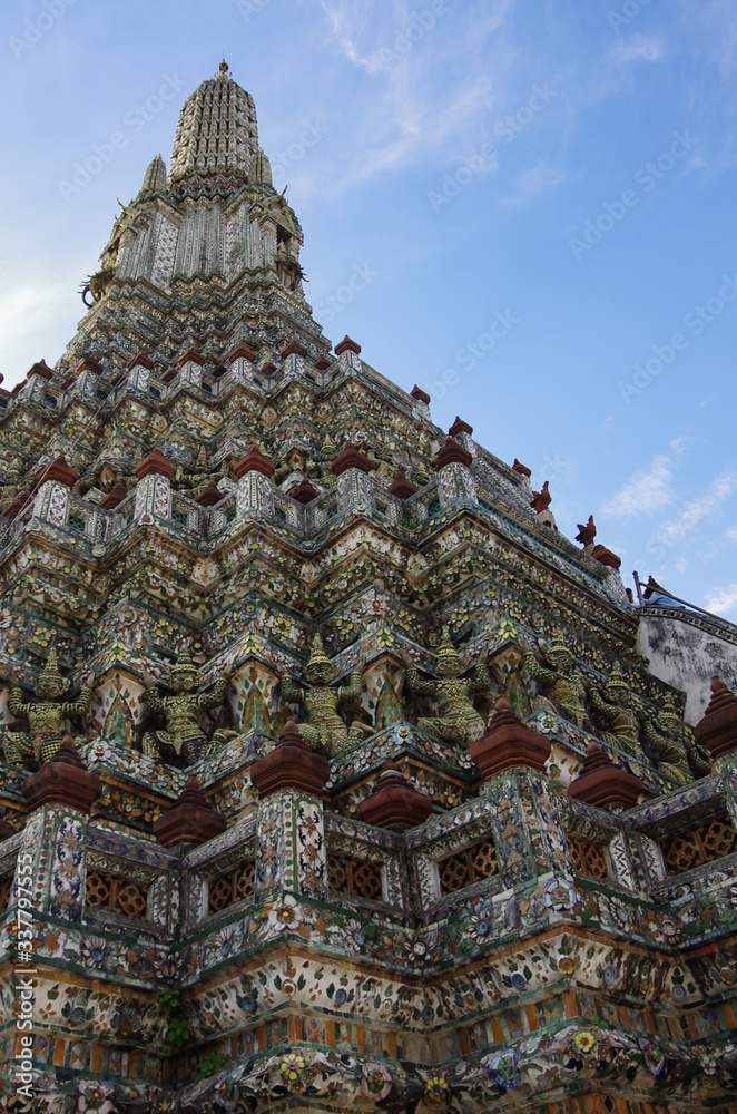 Wat Arun temple details, Bangkok, Thailand