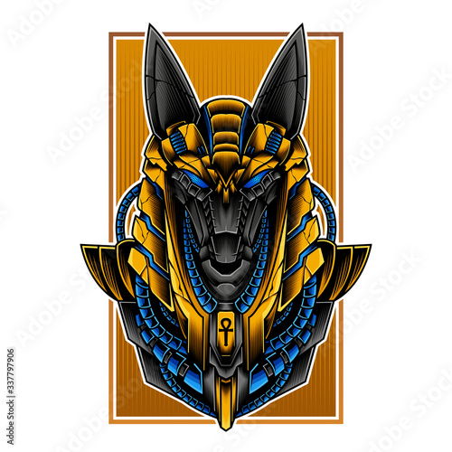 Anubis Tshirt design. Vector illustration design