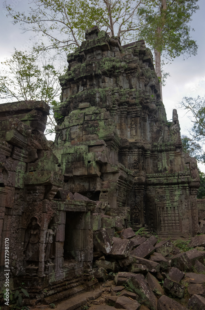 Ruins of Ta Prohm Temple at Angkor Wat in Cambodia