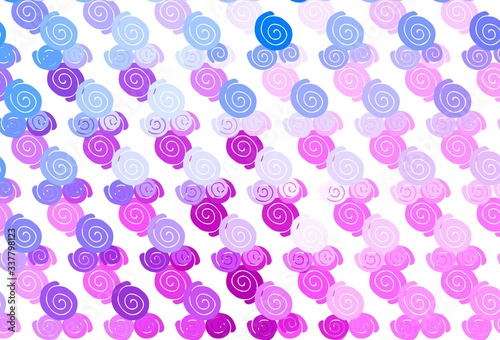 Light Pink, Blue vector pattern with liquid shapes.