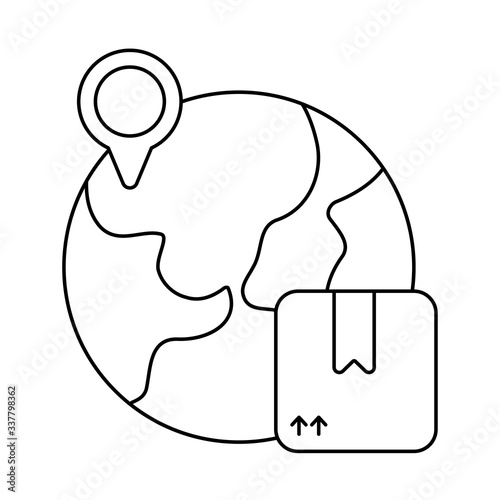 planet earth , line style icon