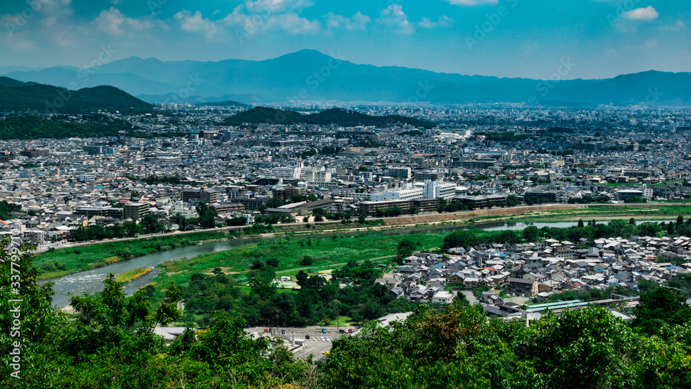 Kyoto city view, Arashiyama district. 