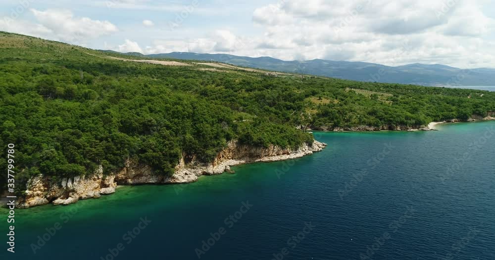 Aerial view: An incredibly beautiful coast of the Adriatic Sea from a bird's eye view. 4k. Slow motion Aerial view: An incredibly beautiful coast of the Adriatic Sea from a bird's eye view. 4k. Slow motion