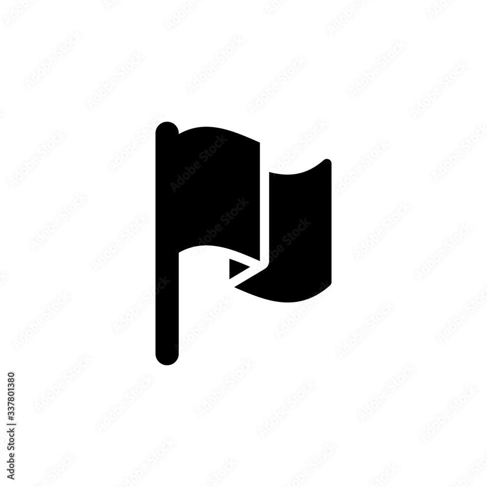 Flag glyph icon and pennant symbol Flag glyph icon and pennant symbol