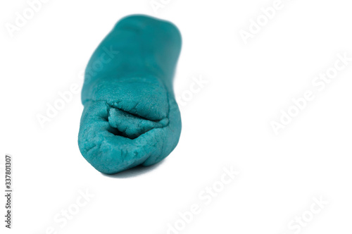 Plasticine isolated on white background.Copy space