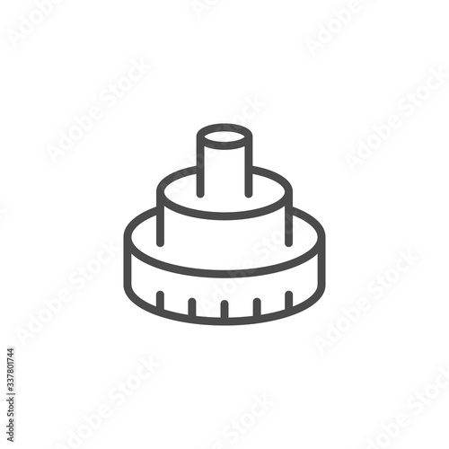 Optical fiber line outline icon