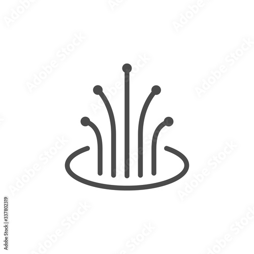 Optical fiber line outline icon