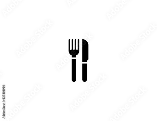 Fork and knife vector flat icon. Isolated kitchenware, restaurant serving emoji illustration